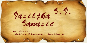 Vasiljka Vanušić vizit kartica